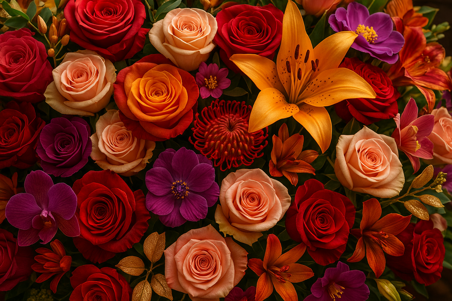 Close-up Detail of Premium Flowers