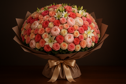 Dubai Garden bouquet - front view with premium gift wrapping