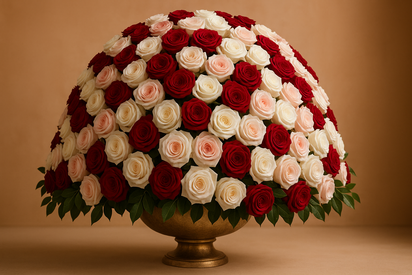 Dubai Majesty bouquet - side view showing cascading layers