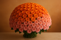 Dubai Sunset - Premium 200 Rose Collection with medium orange and pink roses