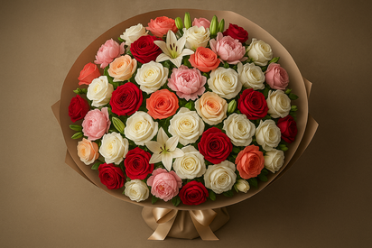 Dubai Garden bouquet - aerial view with elegant wrapping