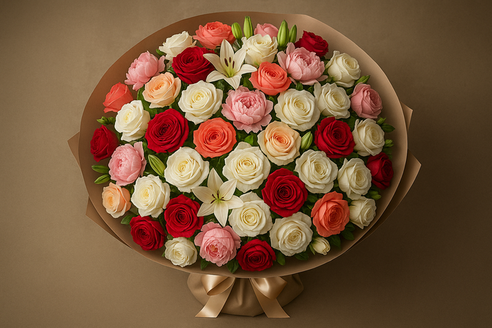 Dubai Garden bouquet - aerial view with elegant wrapping