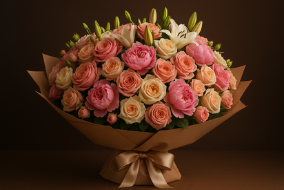 Dubai Garden bouquet - side angle with elegant wrapping