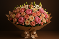 Dubai Garden bouquet - side angle with elegant wrapping